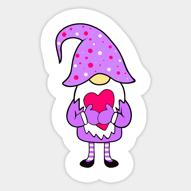 VALENTINE Gnome Purple Sticker by SartorisArt1